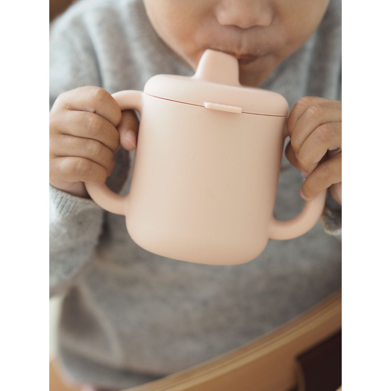Beaba Silicone Learning Cup with Spout Lid - Pink