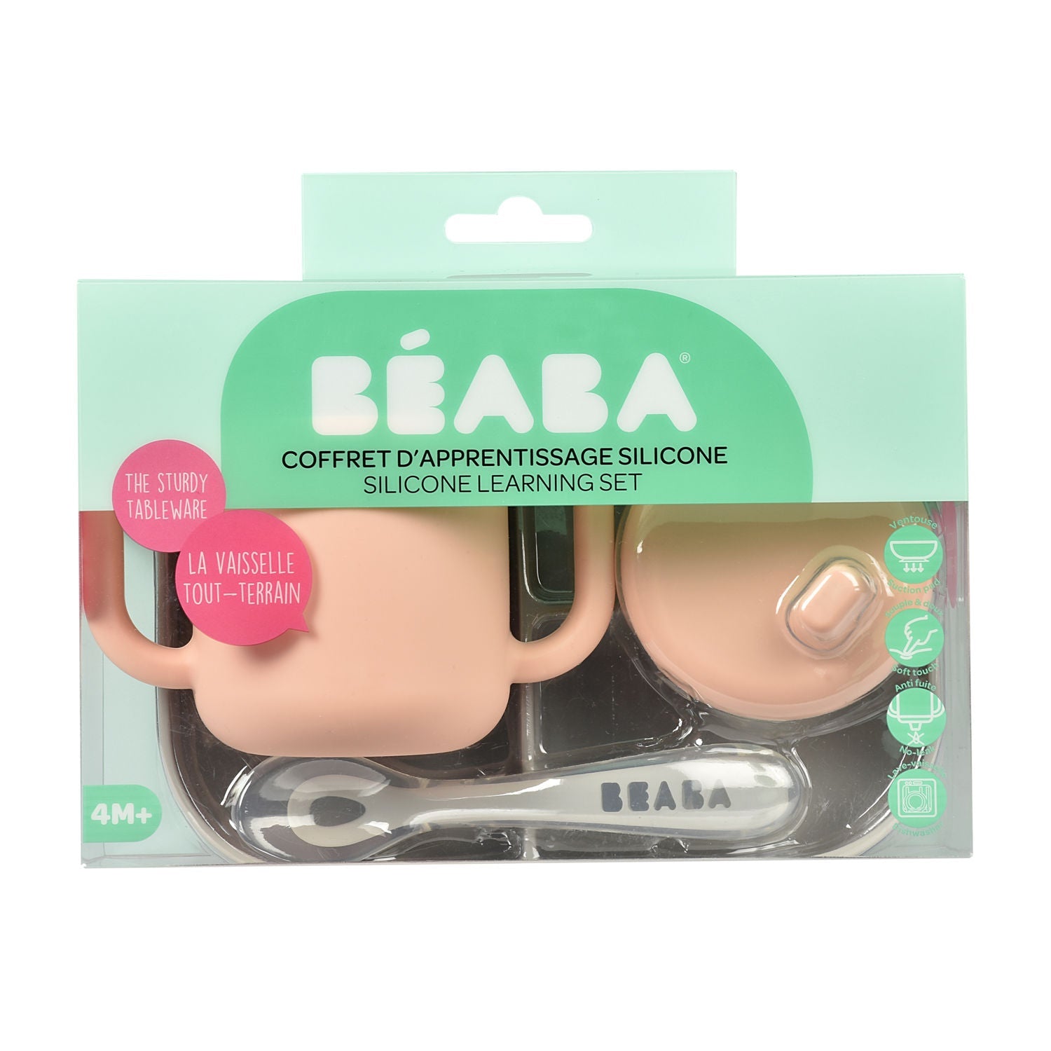 Silicone Learning Set - Pink/Grey