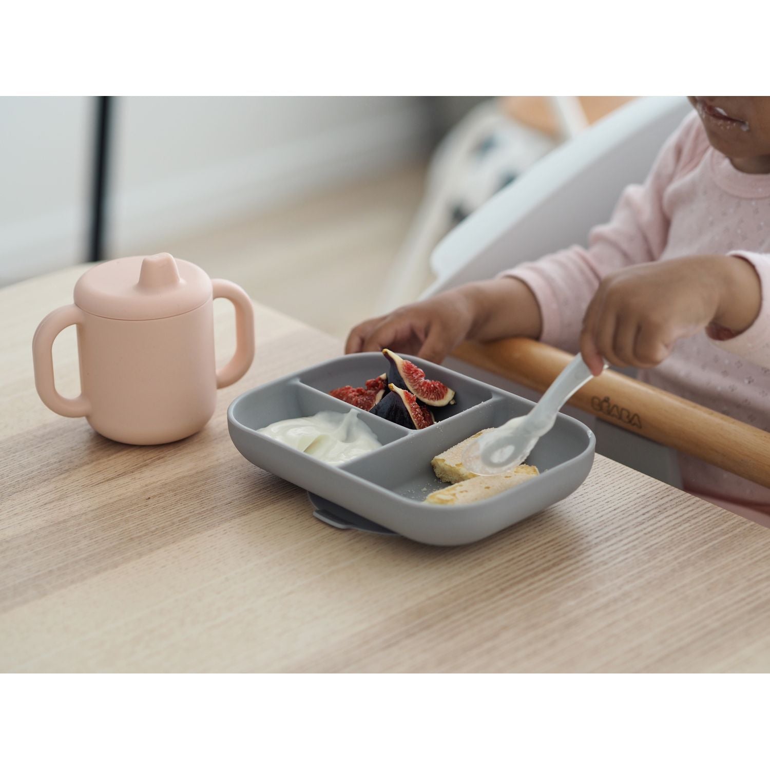 Silicone Learning Set - Pink/Grey
