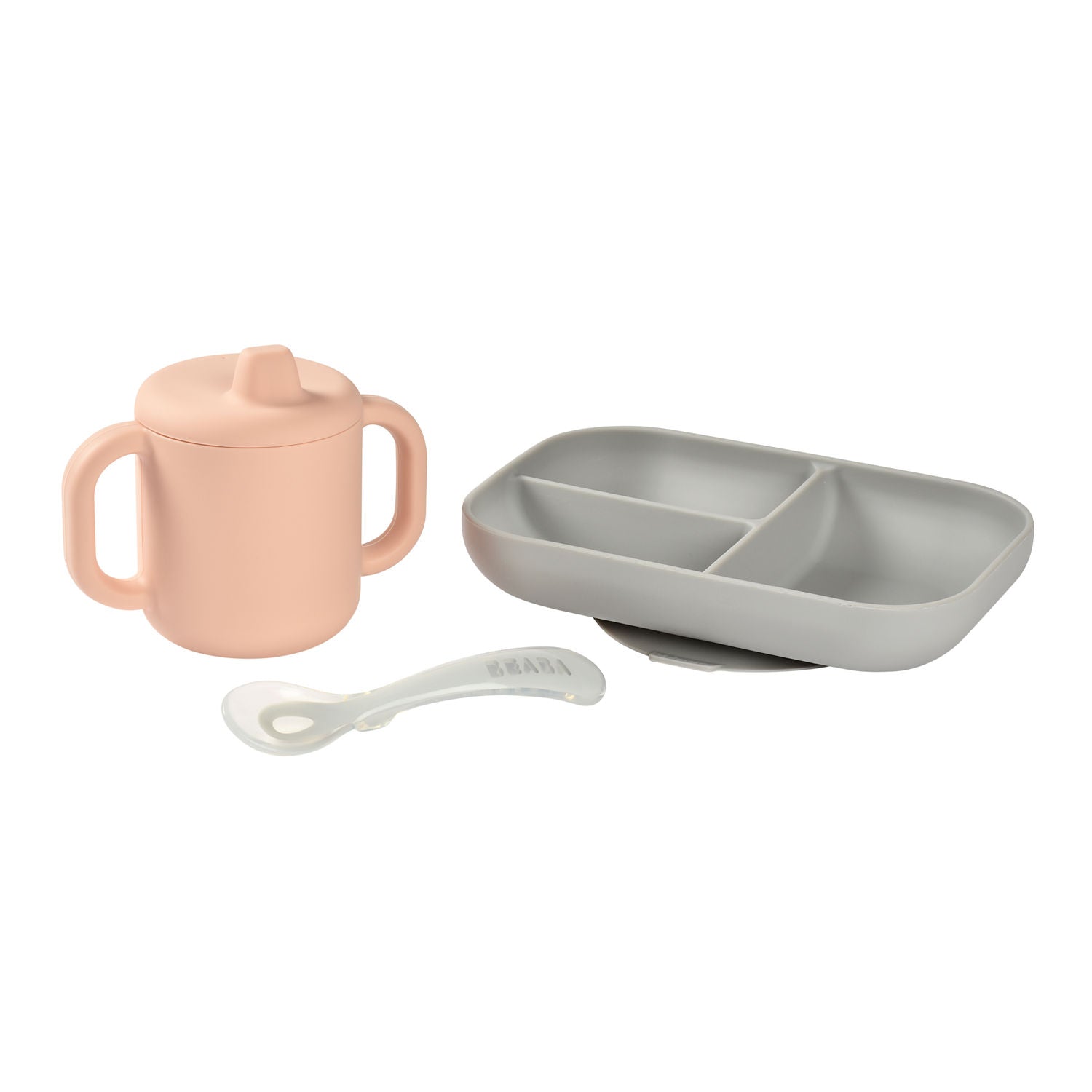 Silicone Learning Set - Pink/Grey