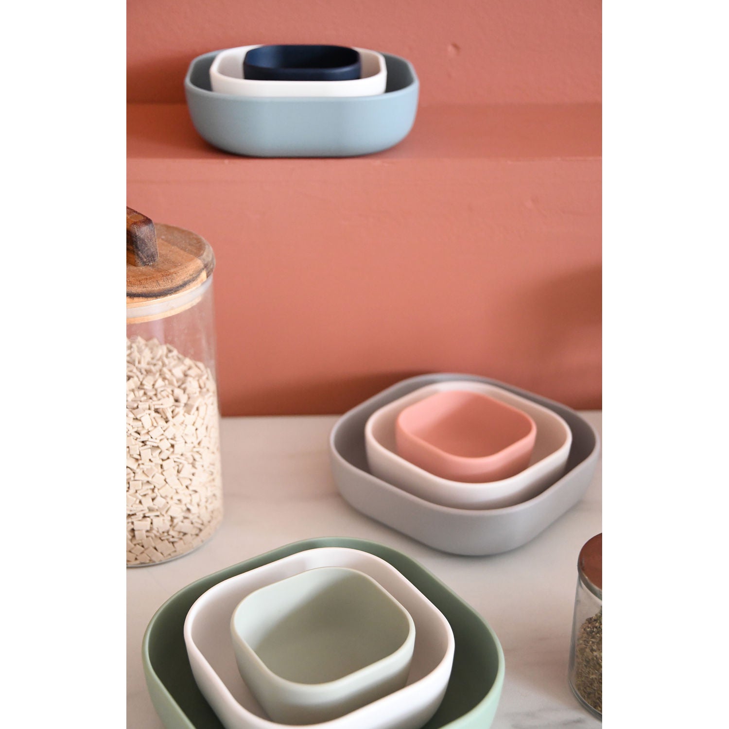 Silicone 3 Piece Nesting Bowl Set - Sage Green