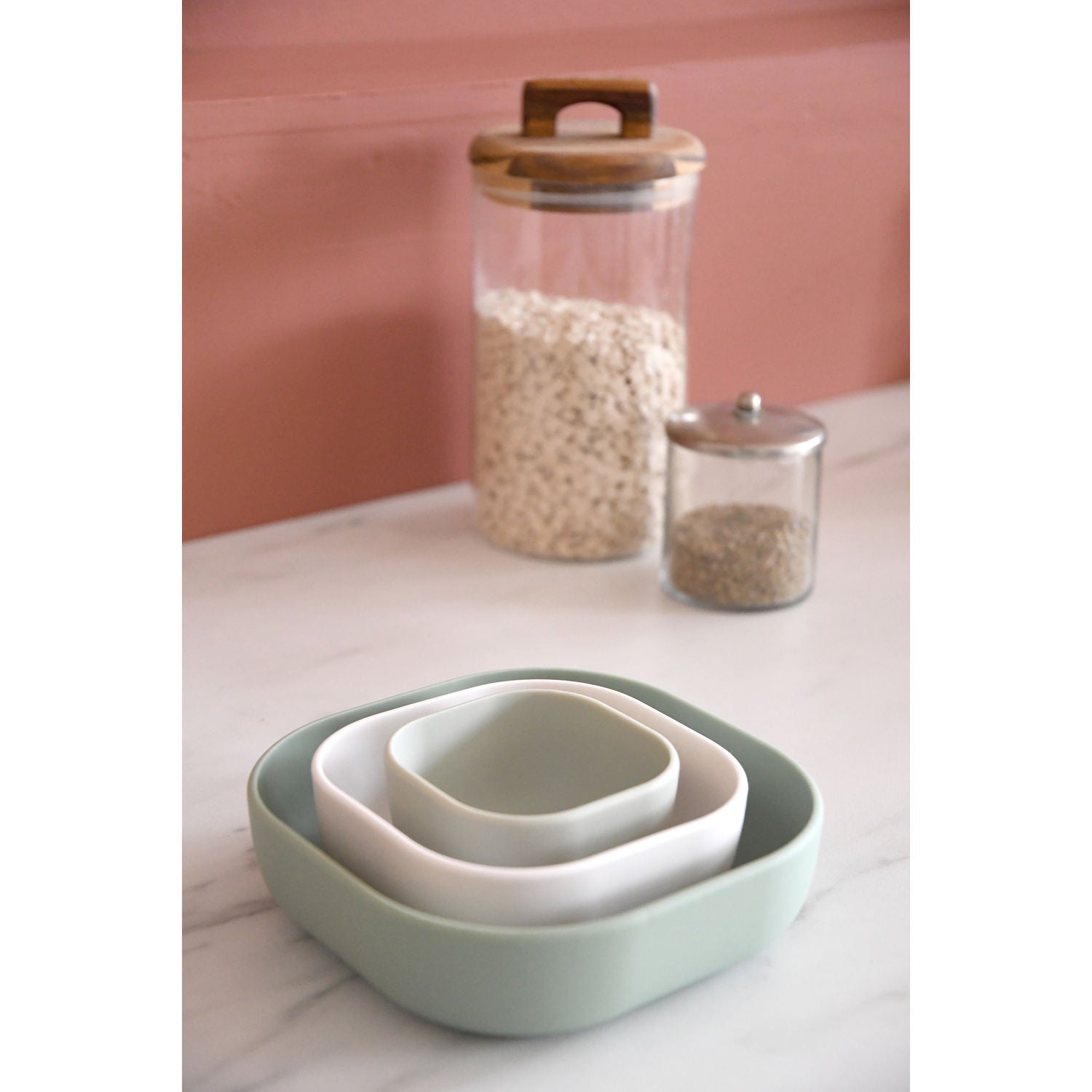 Silicone 3 Piece Nesting Bowl Set - Sage Green
