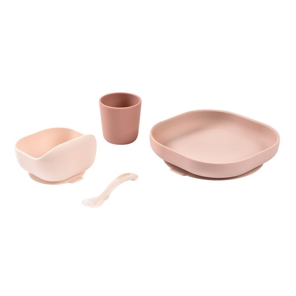Beaba Silicone Suction Meal Set - Cotton Candy