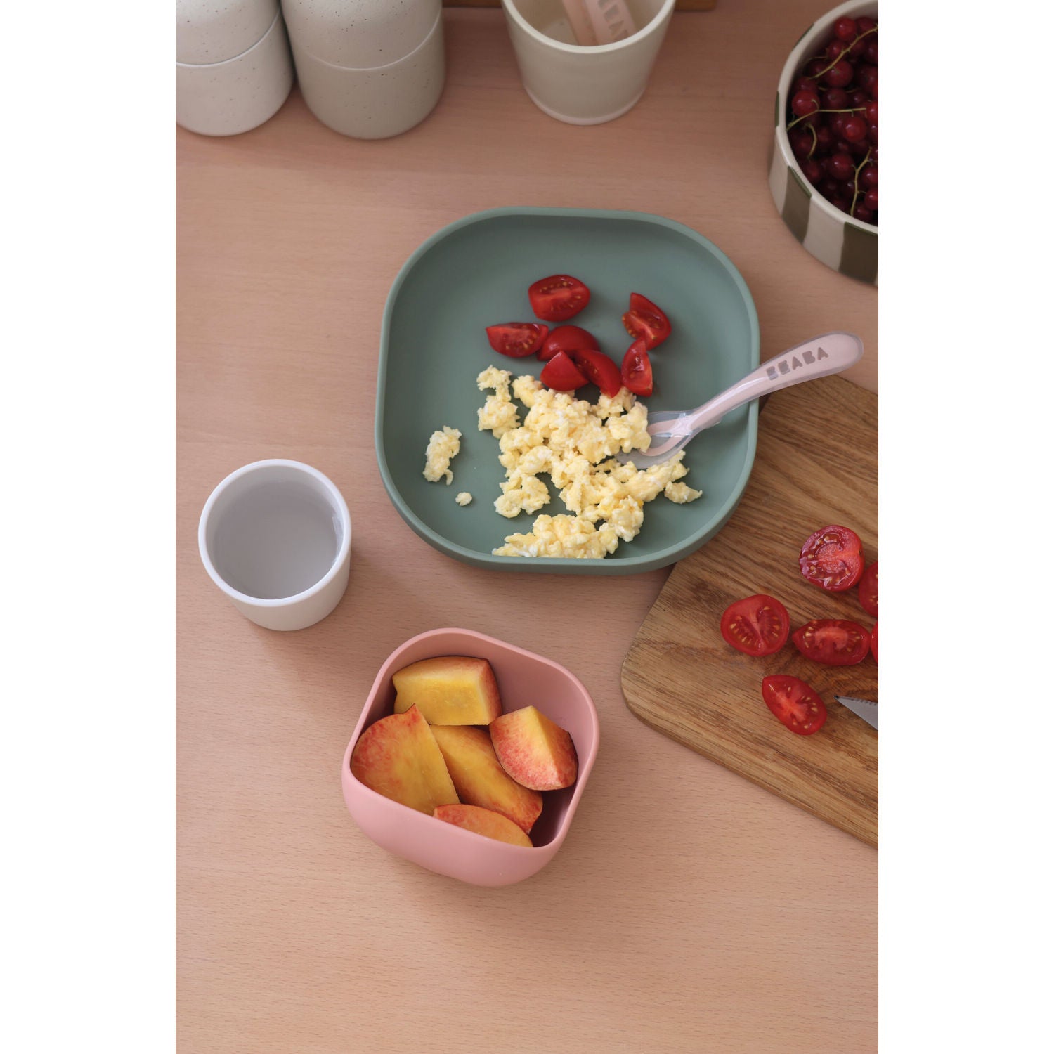 Beaba Silicone Suction Meal Set - Eucalyptus