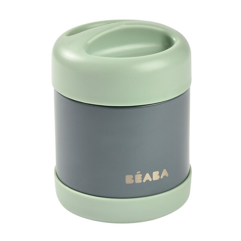 Beaba Thermo Portion Stainless Steel Isothermal Food Container 300 ml (mineral grey/sage green)