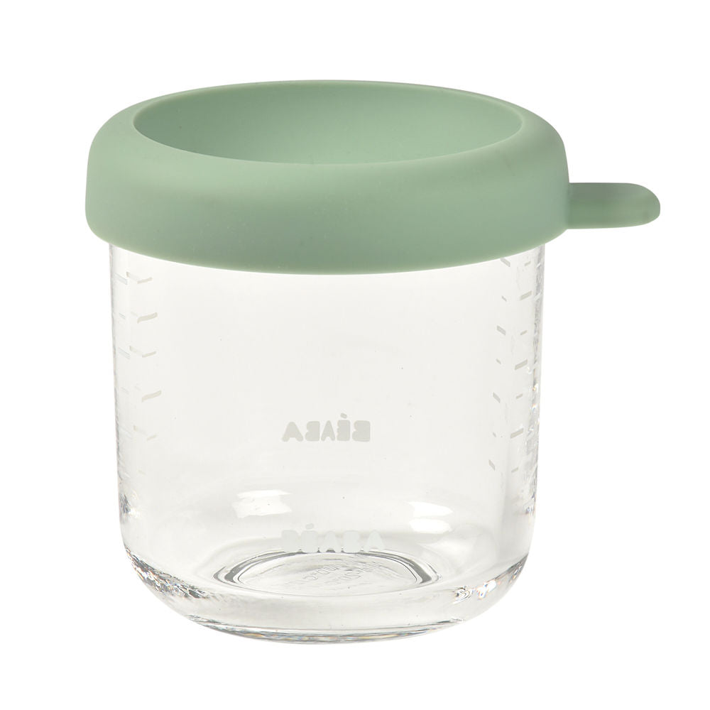 Beaba Glass Jar 250ml - Sage Green