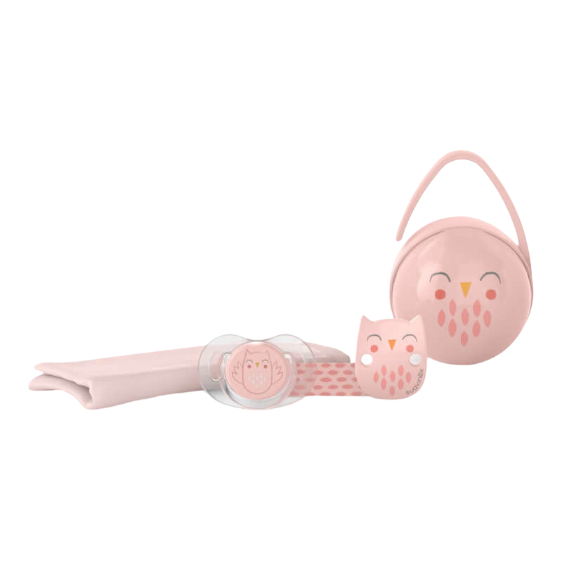 Suavinex Bonhomia Owl Baby 4 piece Gift Set - Pink