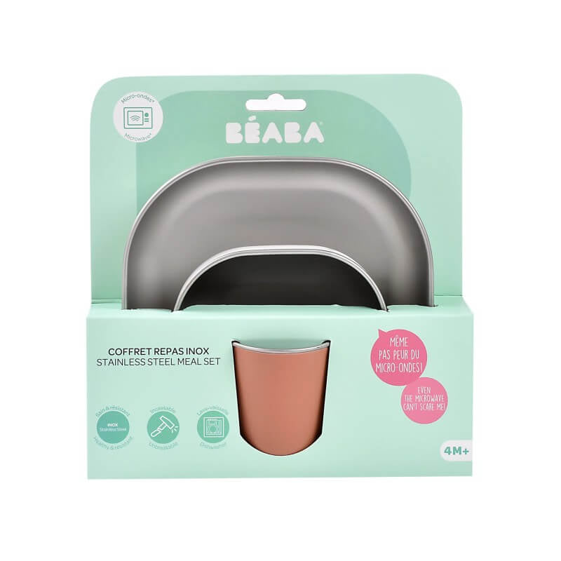 Beaba Stainless Steel Meal Set - Terracotta