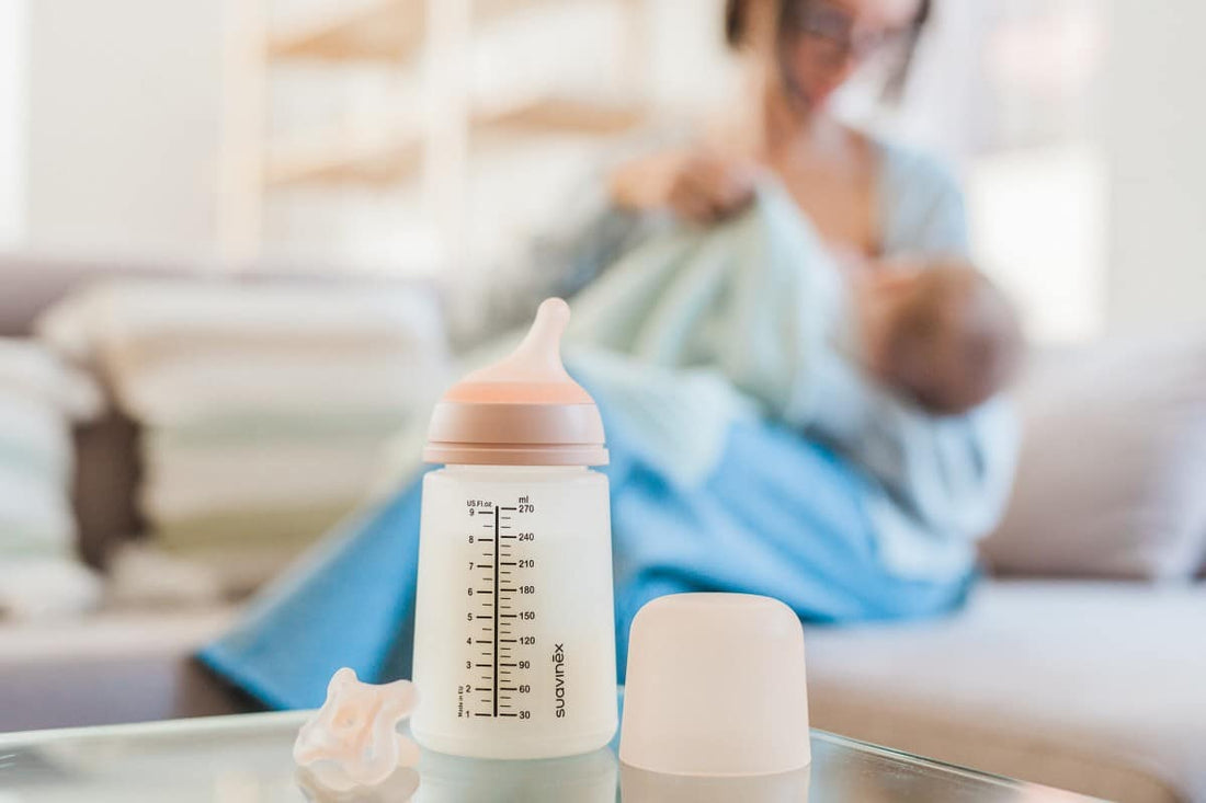 Breast-shaped bottles with Zero Zero nipple