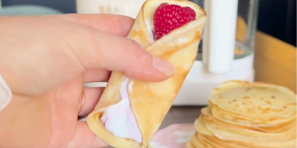 Mother's Day Crepes with Raspberry Yoghurt