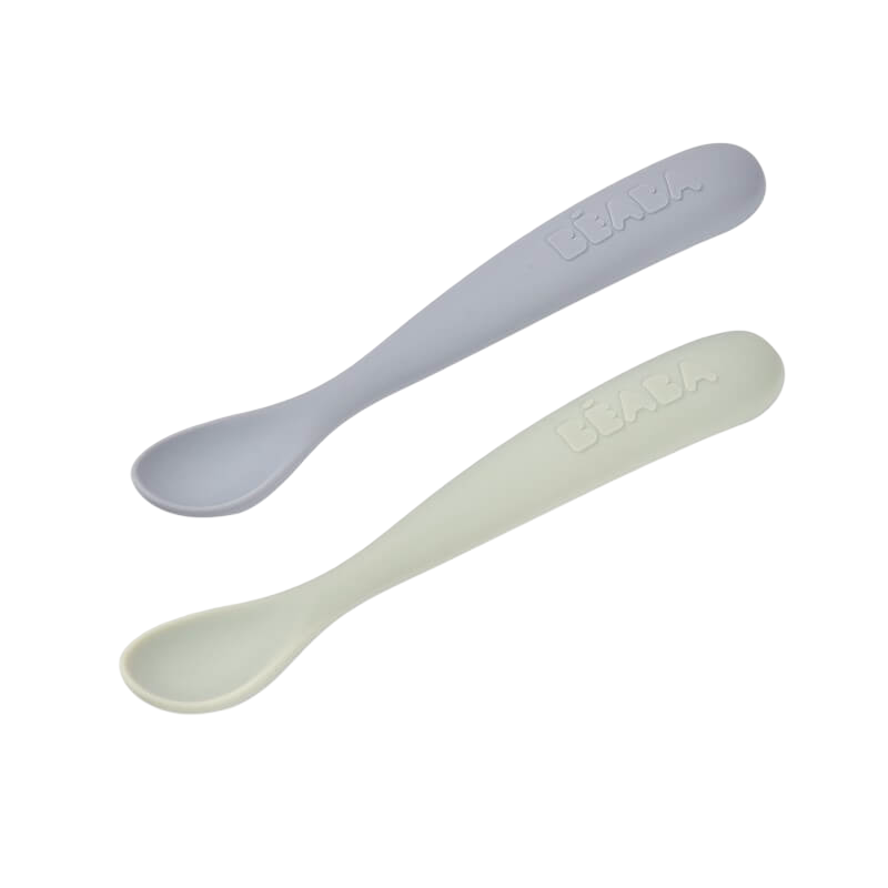 Beaba 1st Stage Silicone Spoons 2 Pack with Case