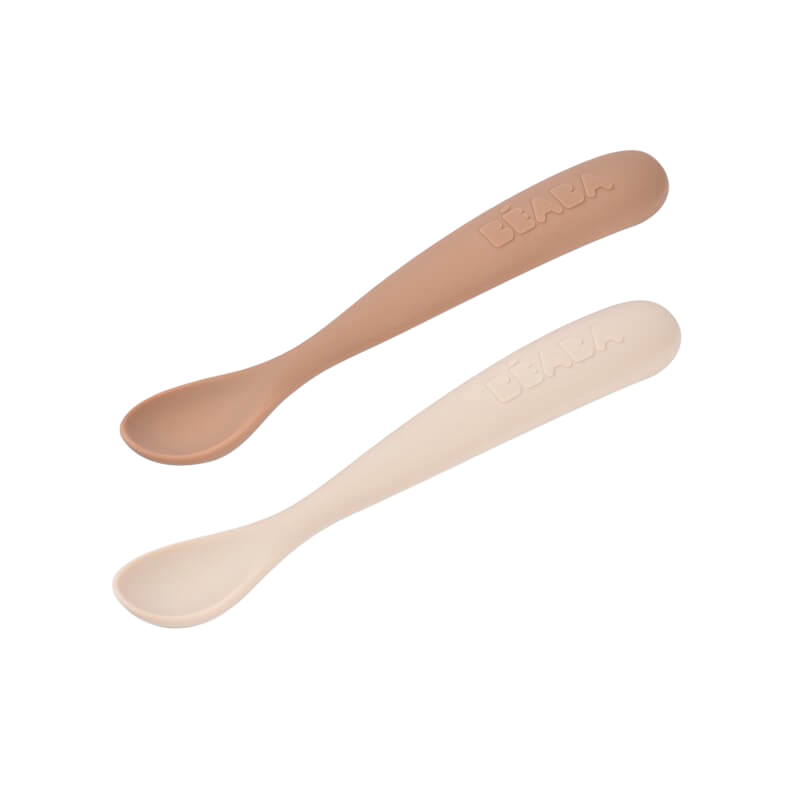 Beaba 1st Stage Silicone Spoons 2 Pack with Case