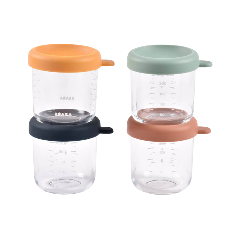 Beaba Glass & Silicone Containers 4 Pack - 250ml