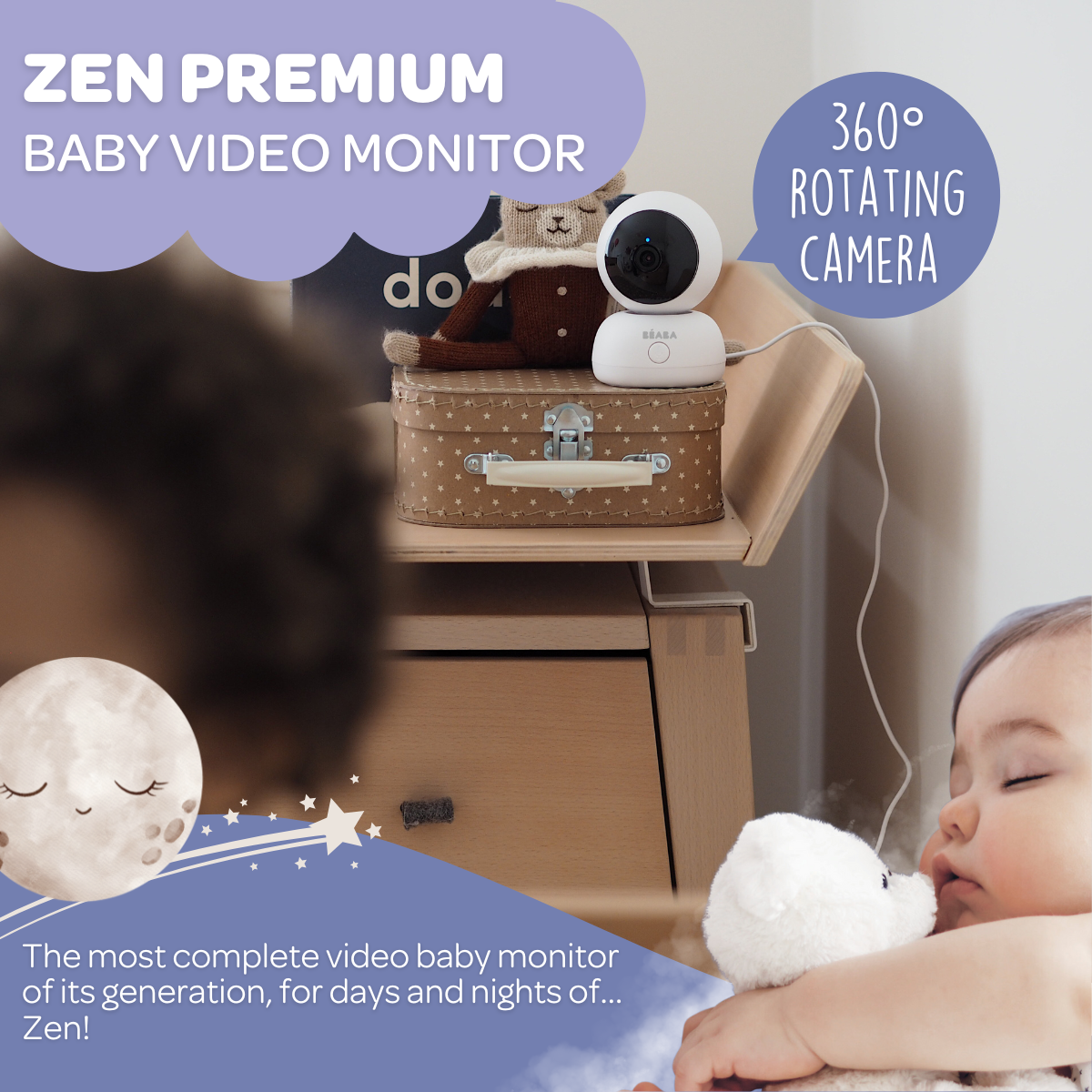 Zen Premium Video Baby Monitor - White