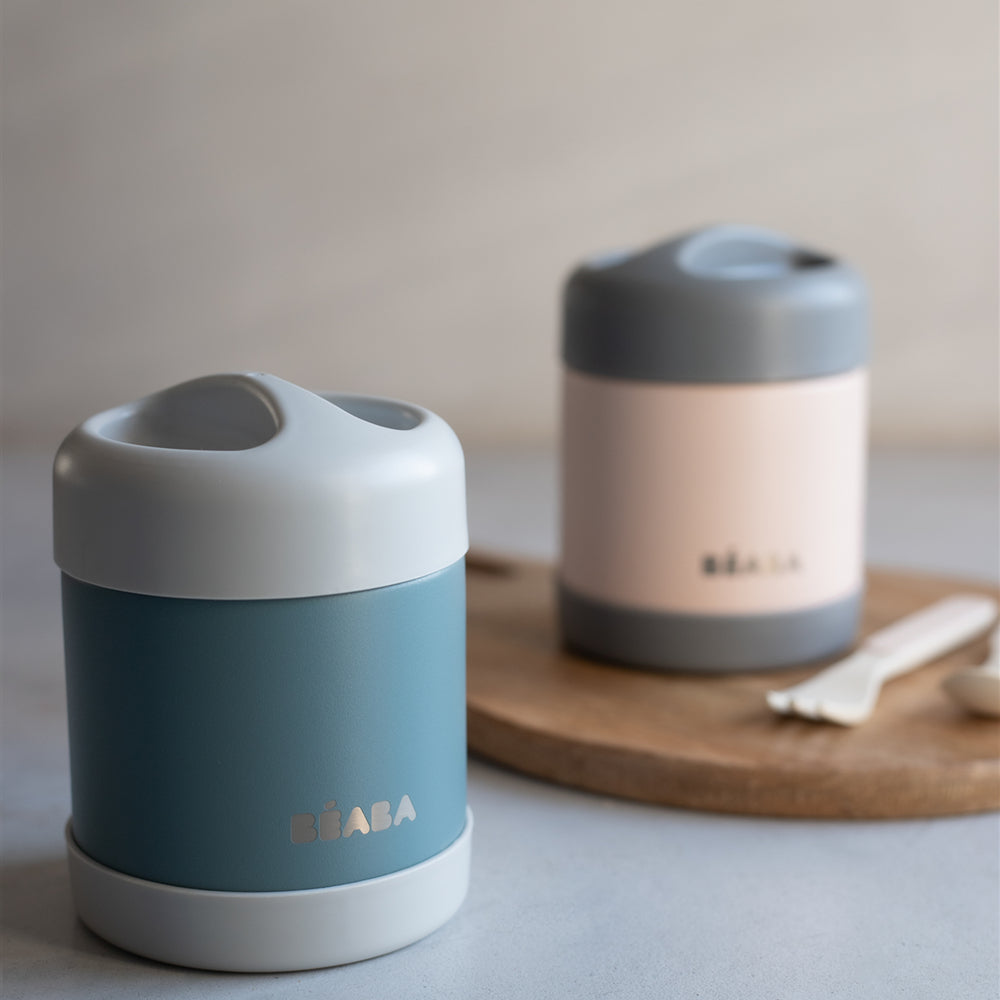 Béaba Stainless Steel Isothermal Portion 300ml - Dark Mist / Light Pink (5)