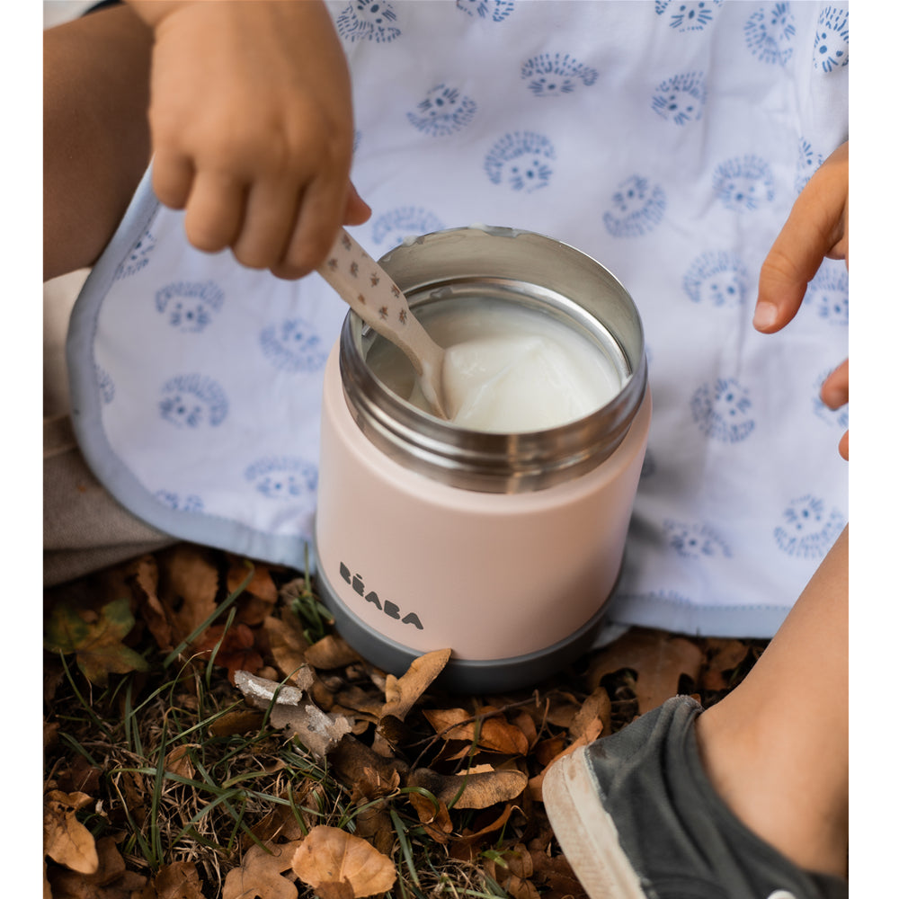 Béaba Stainless Steel Isothermal Portion 300ml - Dark Mist / Light Pink (7)