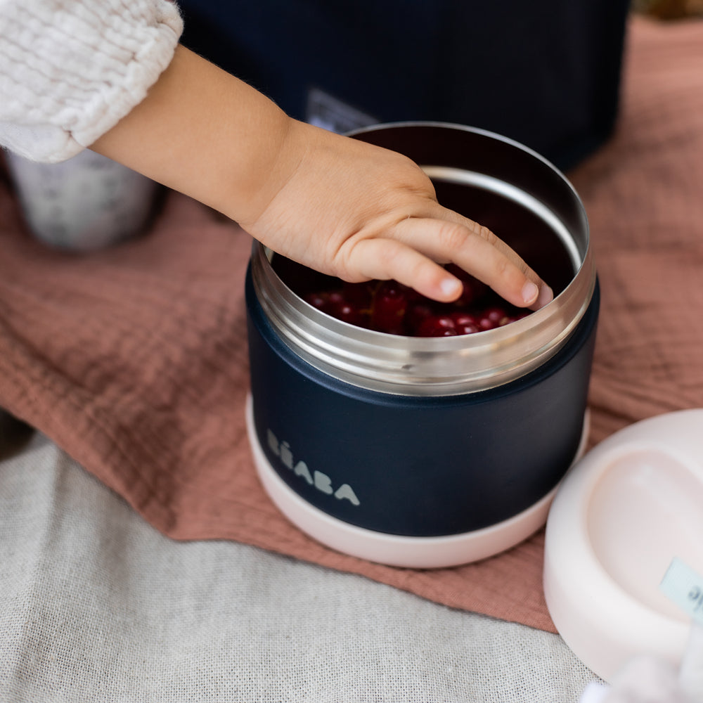 Béaba Stainless Steel Isothermal Portion 500ml - Light Pink / Night Blue (11)