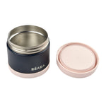 Béaba Stainless Steel Isothermal Portion 500ml - Light Pink / Night Blue (1)