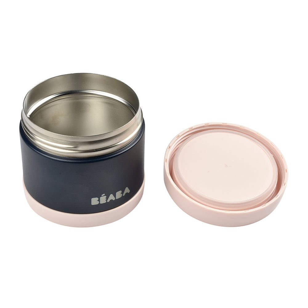 Béaba Stainless Steel Isothermal Portion 500ml - Light Pink / Night Blue (1)