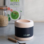 Béaba Stainless Steel Isothermal Portion 500ml - Light Pink / Night Blue (2)