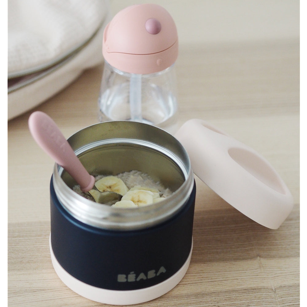 Béaba Stainless Steel Isothermal Portion 500ml - Light Pink / Night Blue (6)