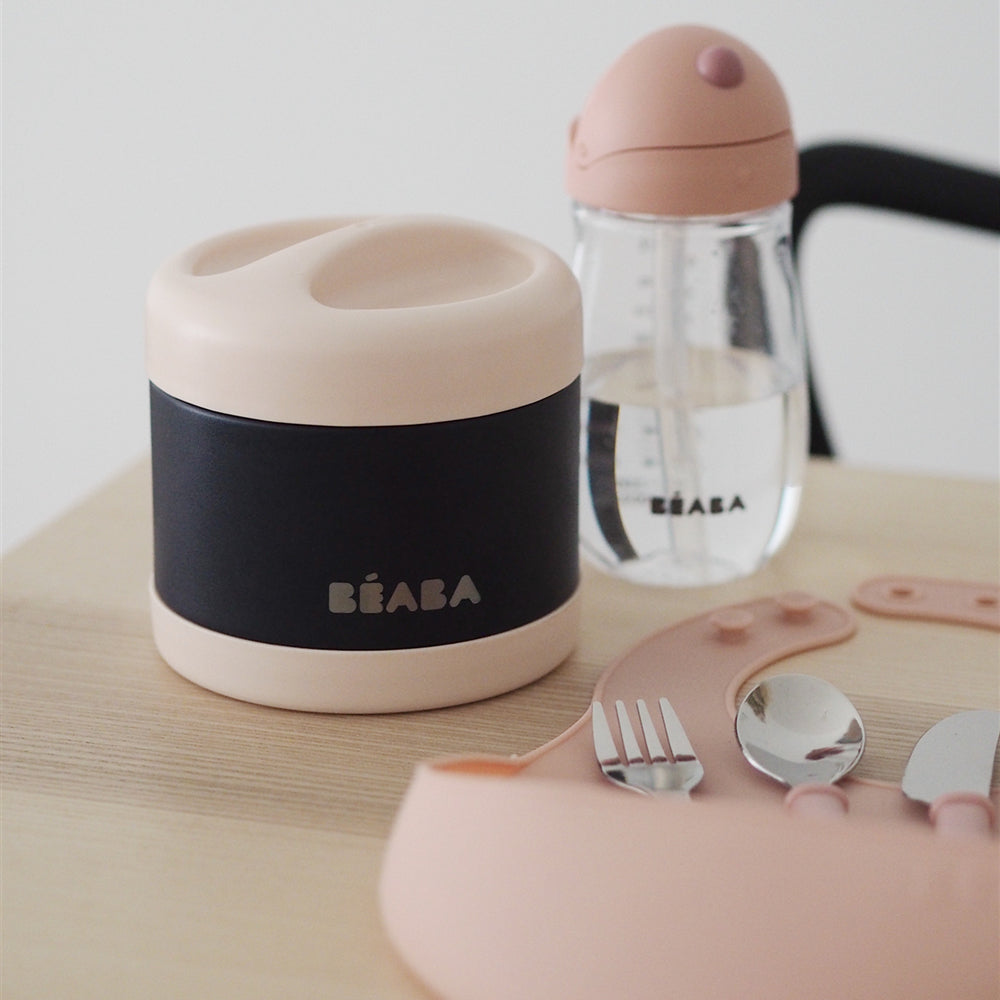 Béaba Stainless Steel Isothermal Portion 500ml - Light Pink / Night Blue (7)