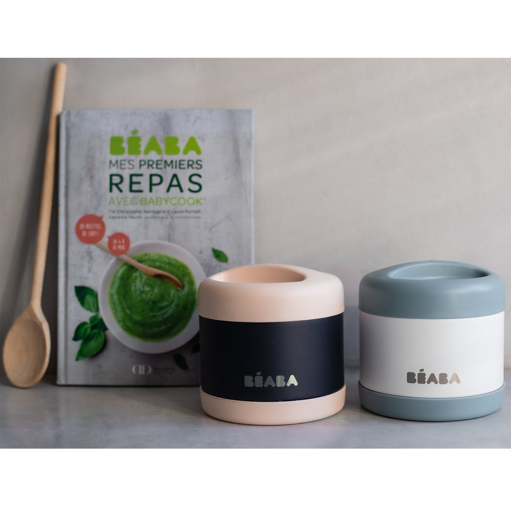 Béaba Stainless Steel Isothermal Portion 500ml - Light Pink / Night Blue (8)