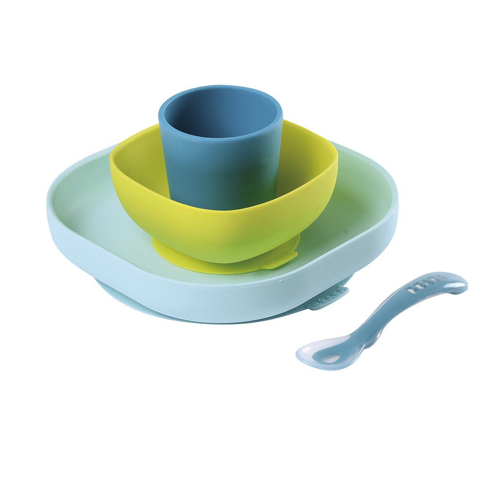 Beaba Silicone Suction Meal Set - Blue