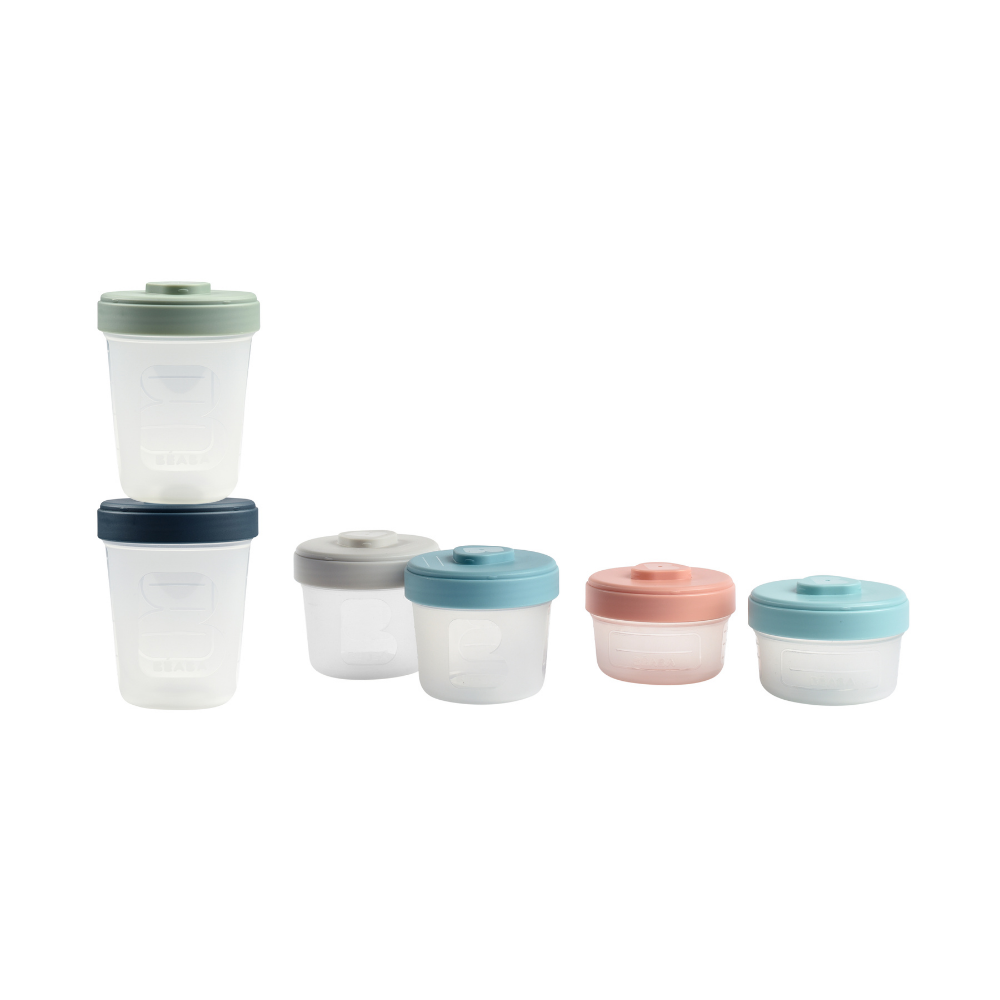 Beaba Pro Food Storage Set - 6 Clip Portions 2x90 ml/2x150ml/2x250 ml