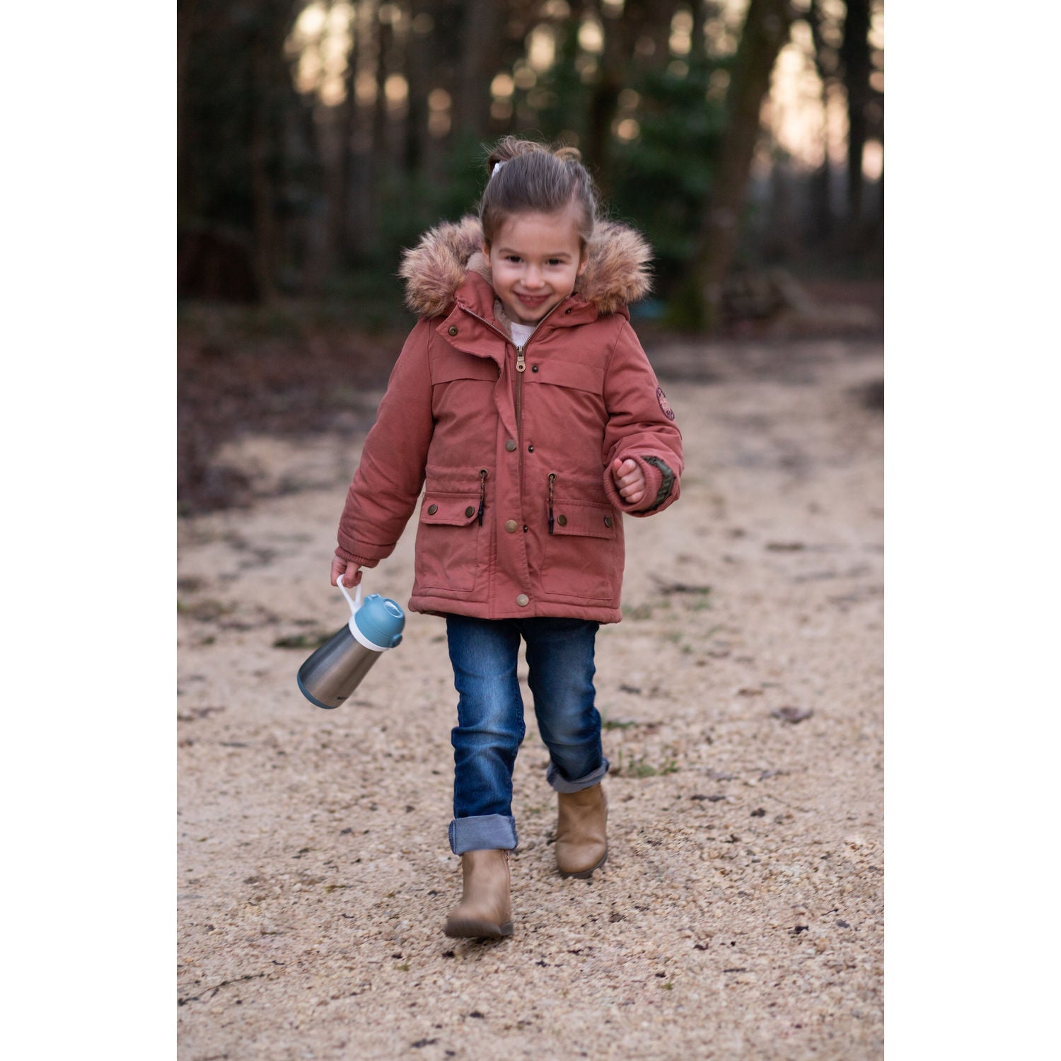 Stainless Steel Spout Bottle - Blue