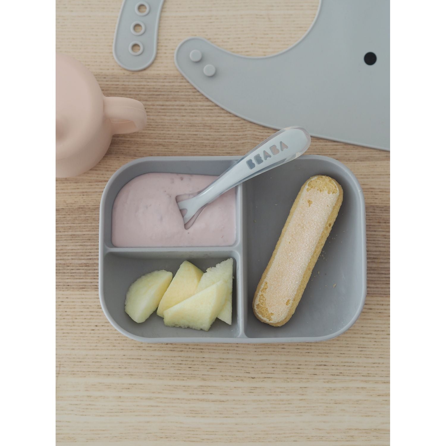Silicone Learning Set - Pink/Grey