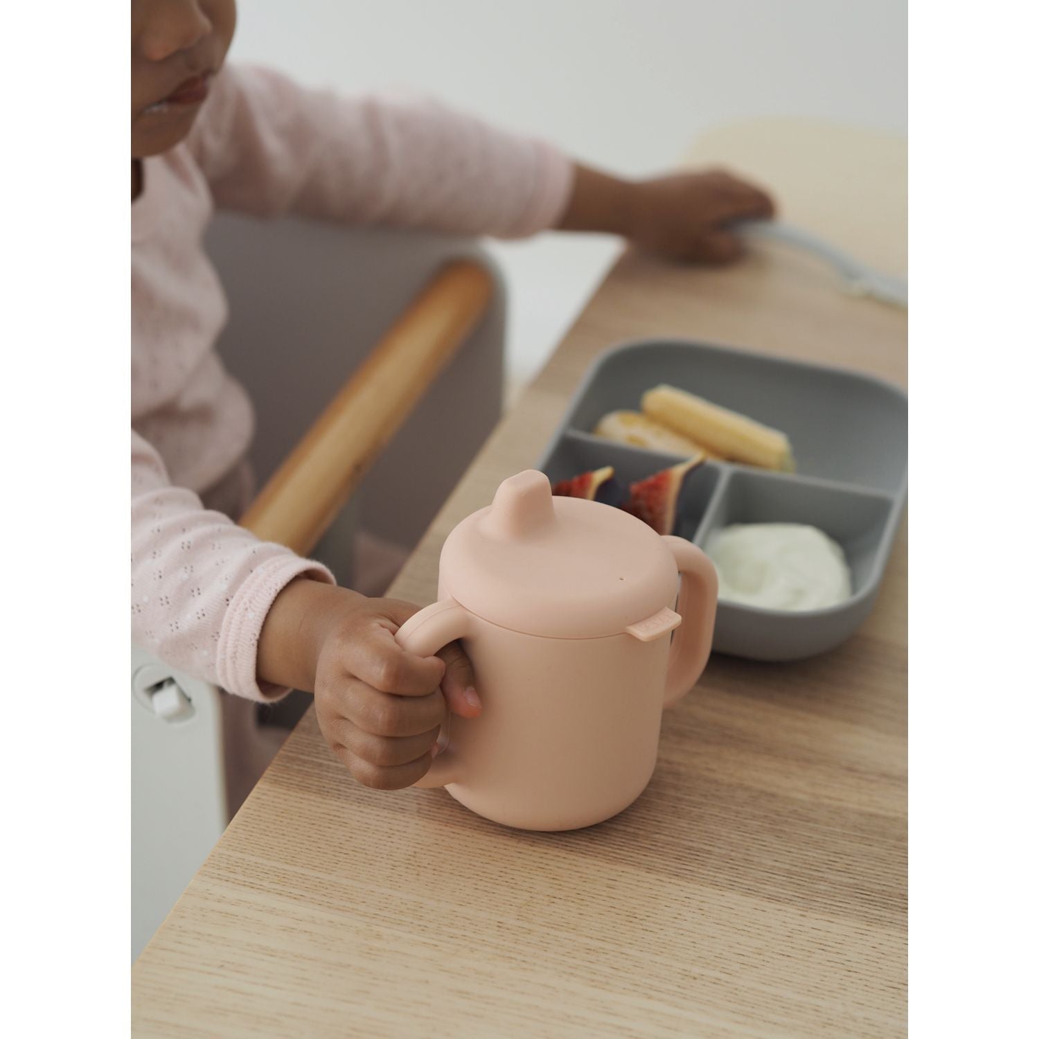 Silicone Learning Set - Pink/Grey