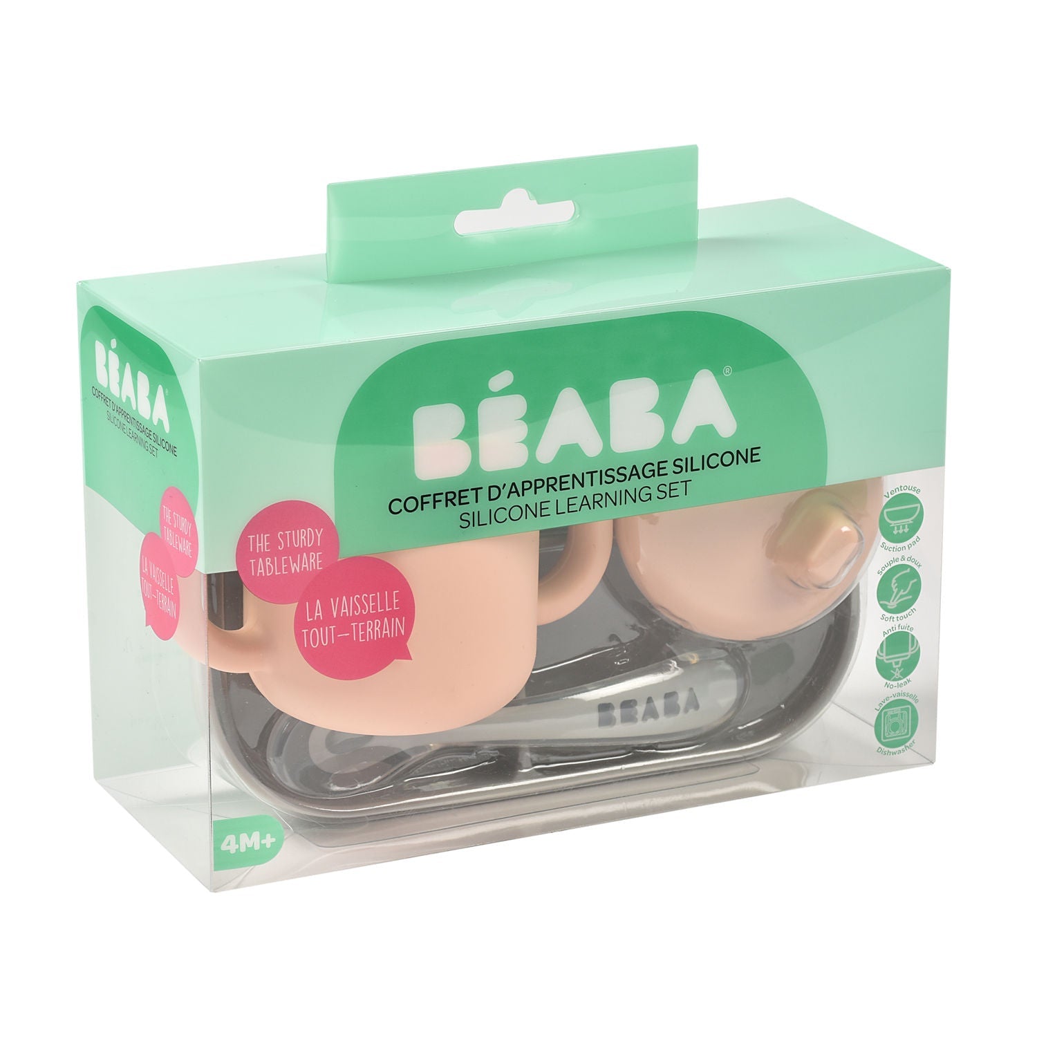 Silicone Learning Set - Pink/Grey