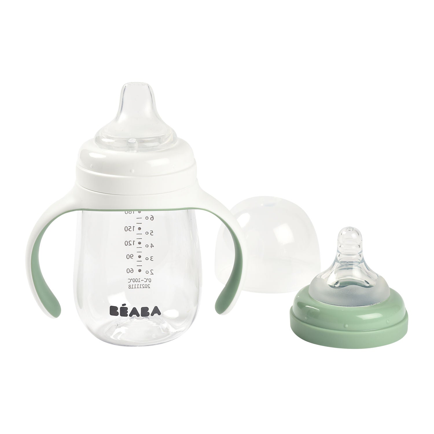 2 in 1 Bottle to Sippy Learning Cup 210ml - Sage Green