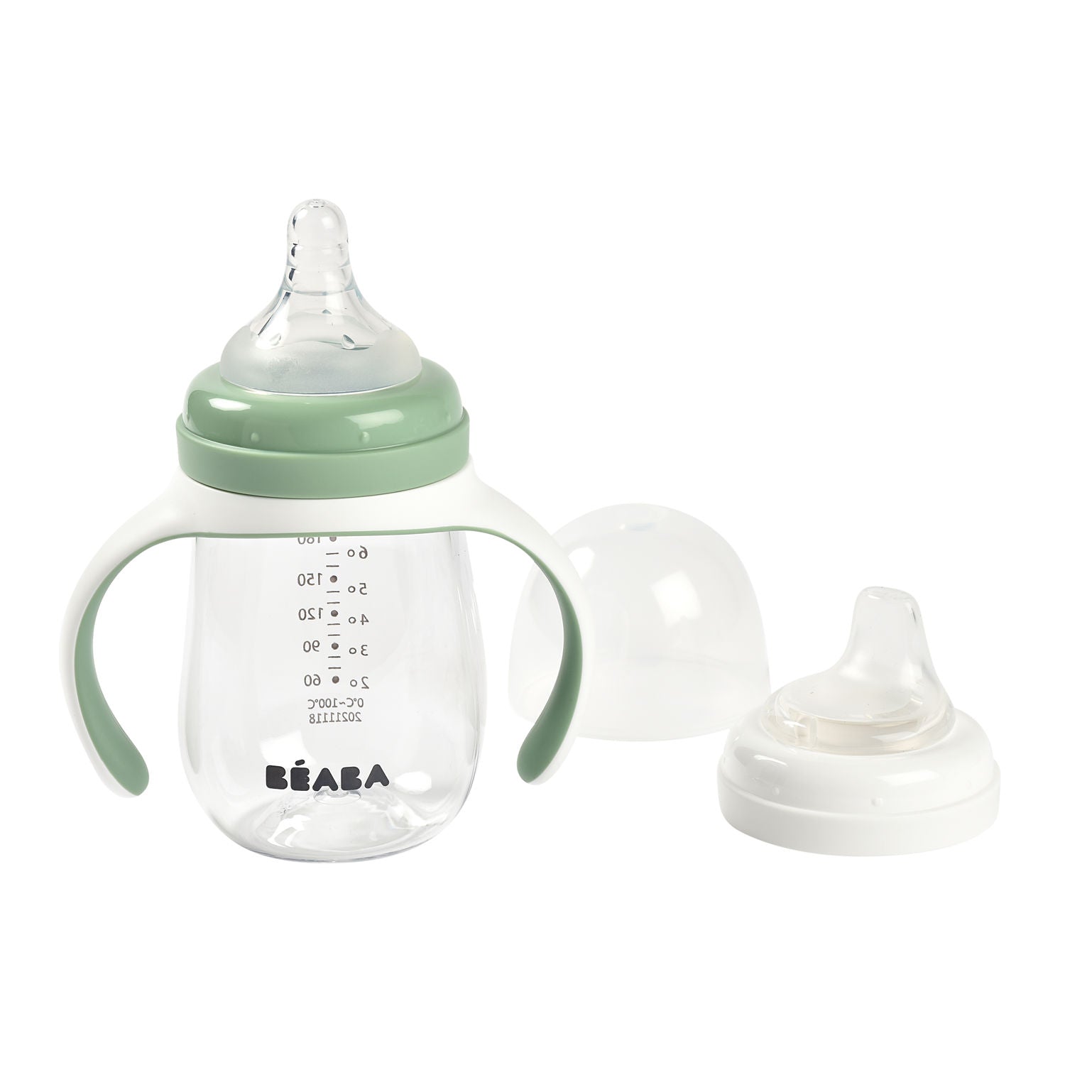 2 in 1 Bottle to Sippy Learning Cup 210ml - Sage Green