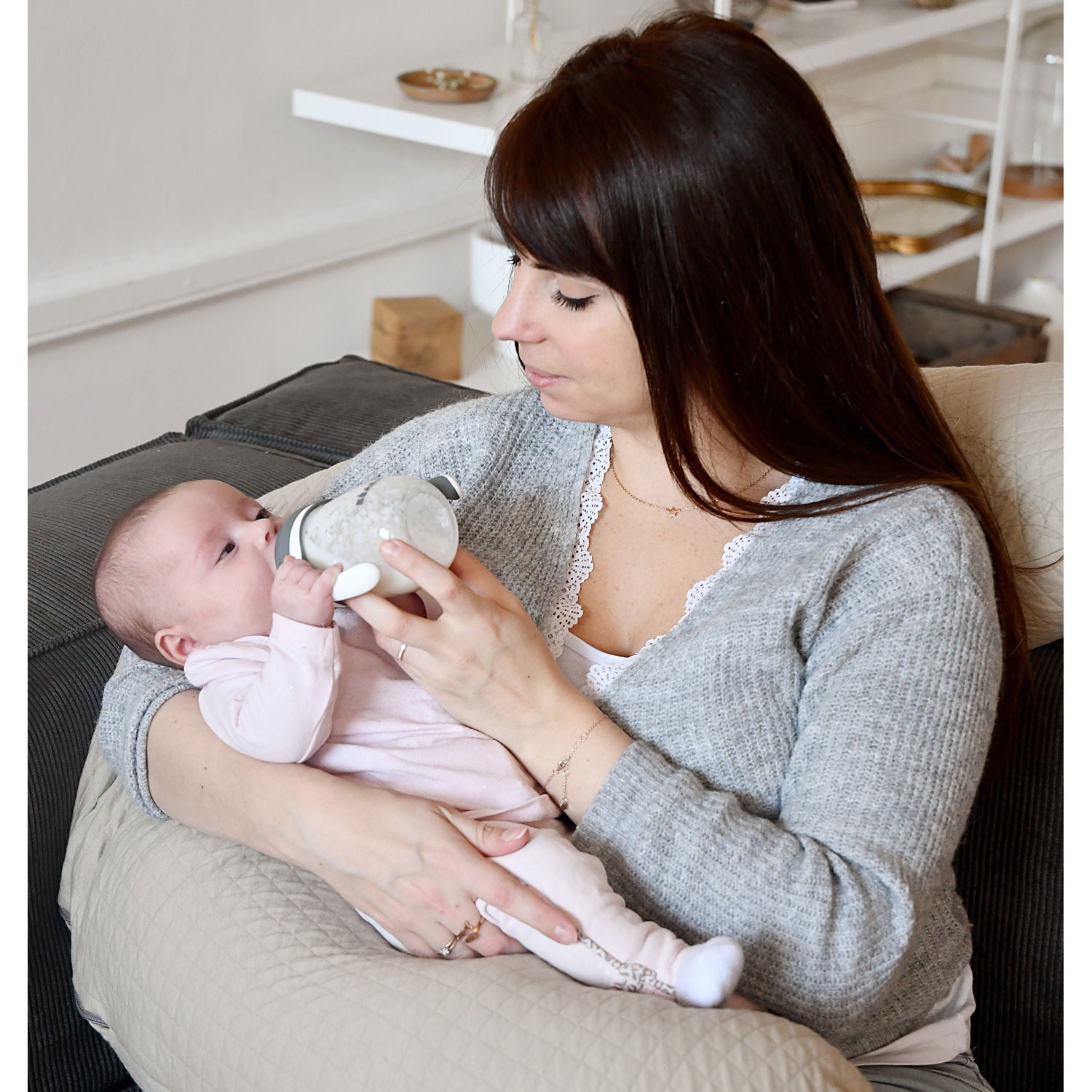 2 in 1 Bottle to Sippy Learning Cup 210ml - Sage Green