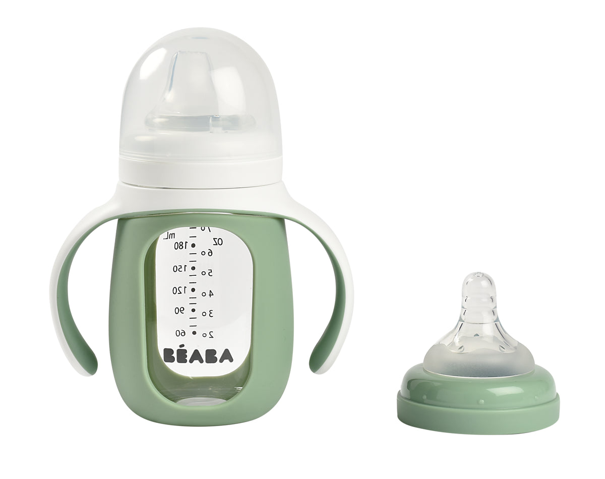 2 in 1 Glass Baby Bottle