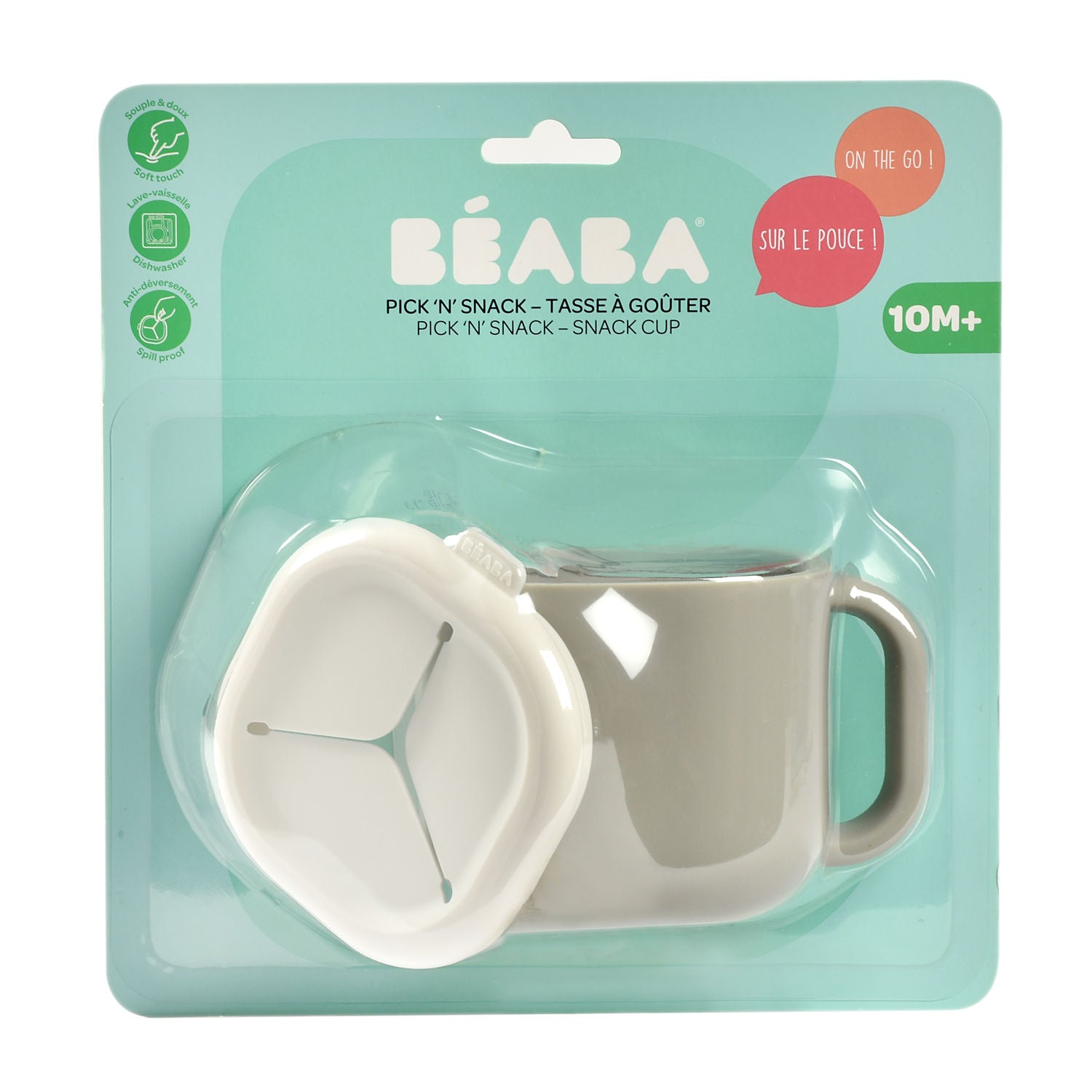 Beaba Pick n Snack Silicone Snack Cup - Velvet Grey