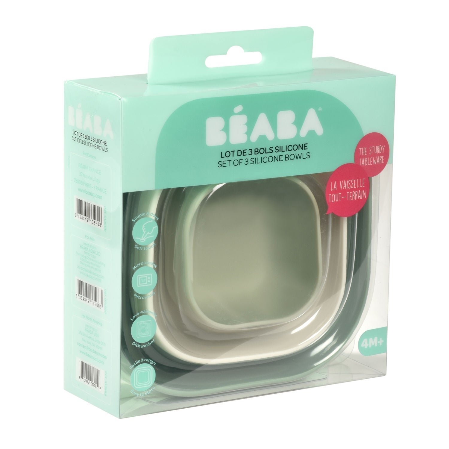 Silicone 3 Piece Nesting Bowl Set - Sage Green