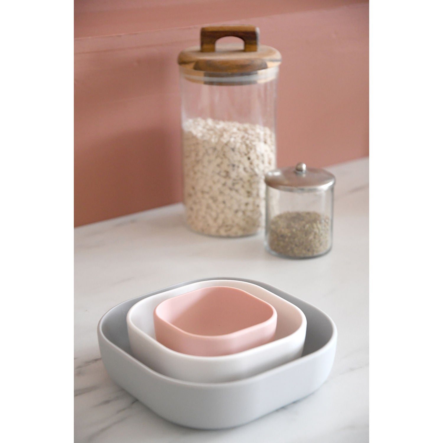 Silicone 3 Piece Nesting Bowl Set - Velvet Grey