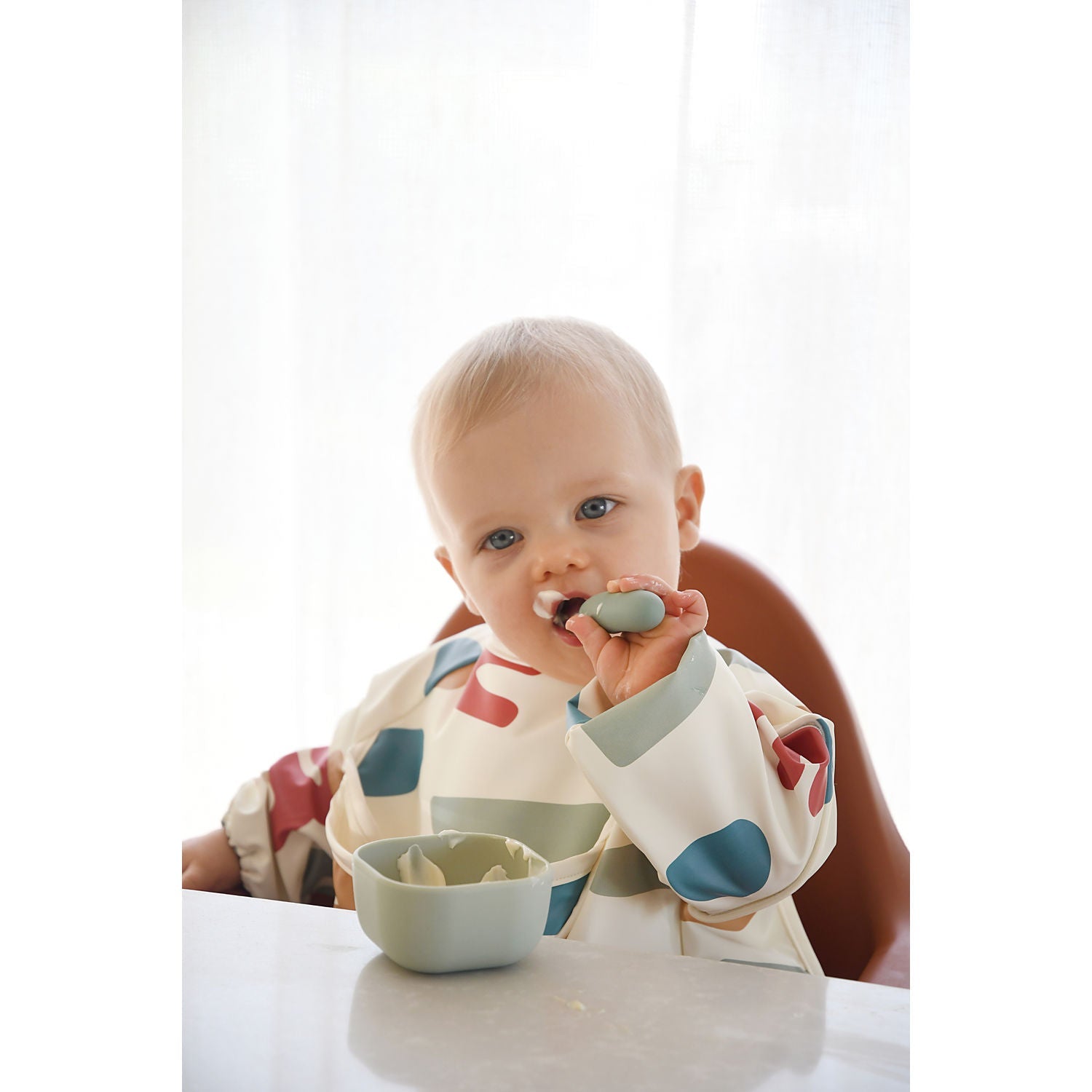 Beaba Fork & Spoon Stainless Steel Pre-Cutlery - Sage Green