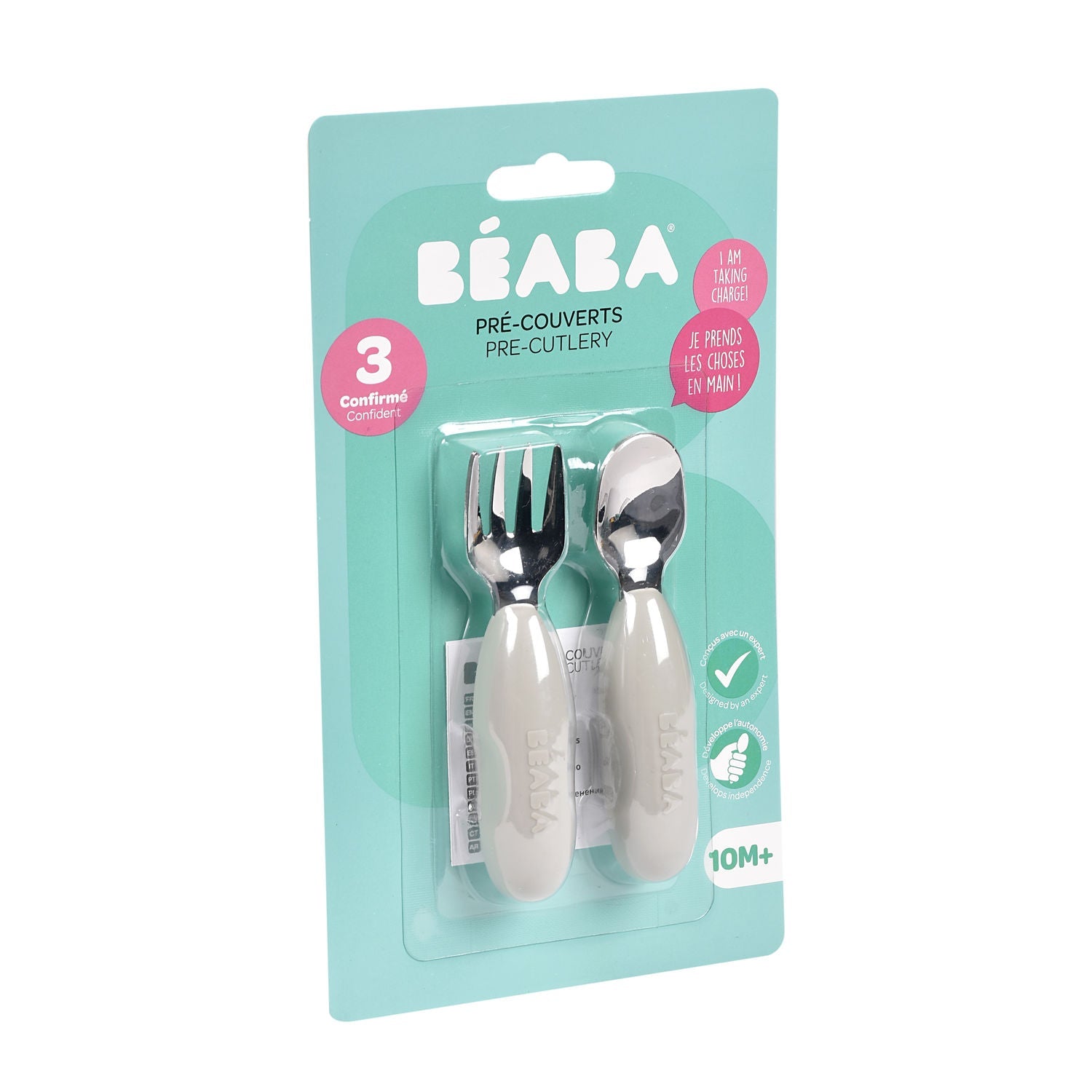 Fork & Spoon Stainless Steel Pre-Cutlery - Velvet Grey