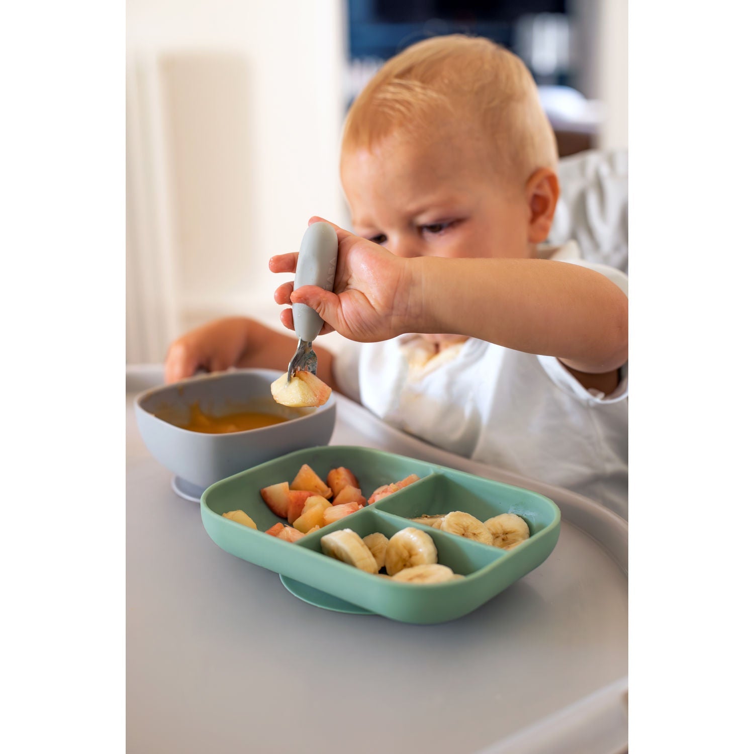 Fork & Spoon Stainless Steel Pre-Cutlery - Velvet Grey