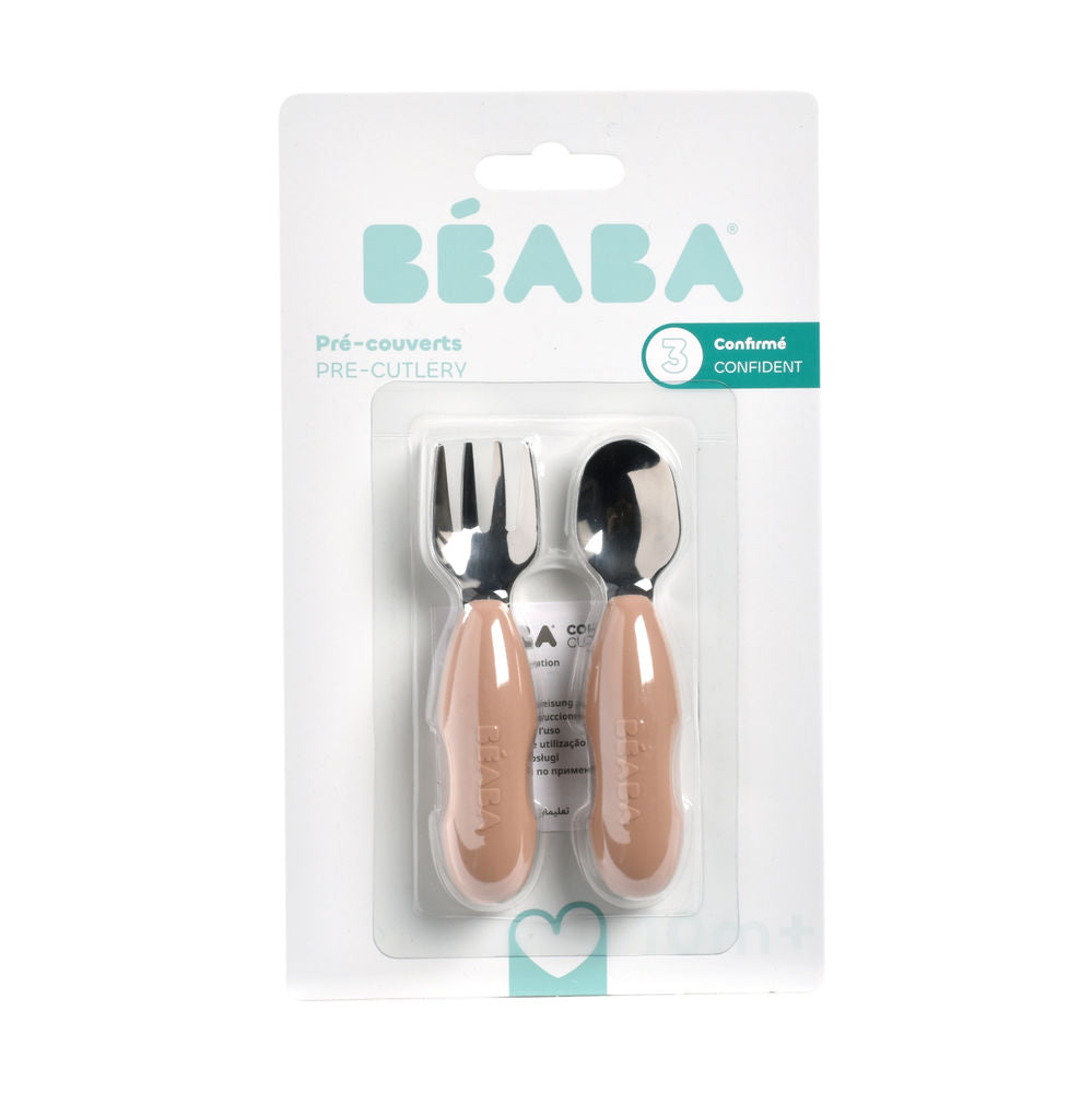 Beaba Fork & Spoon Stainless Steel Pre-Cutlery - Pralin
