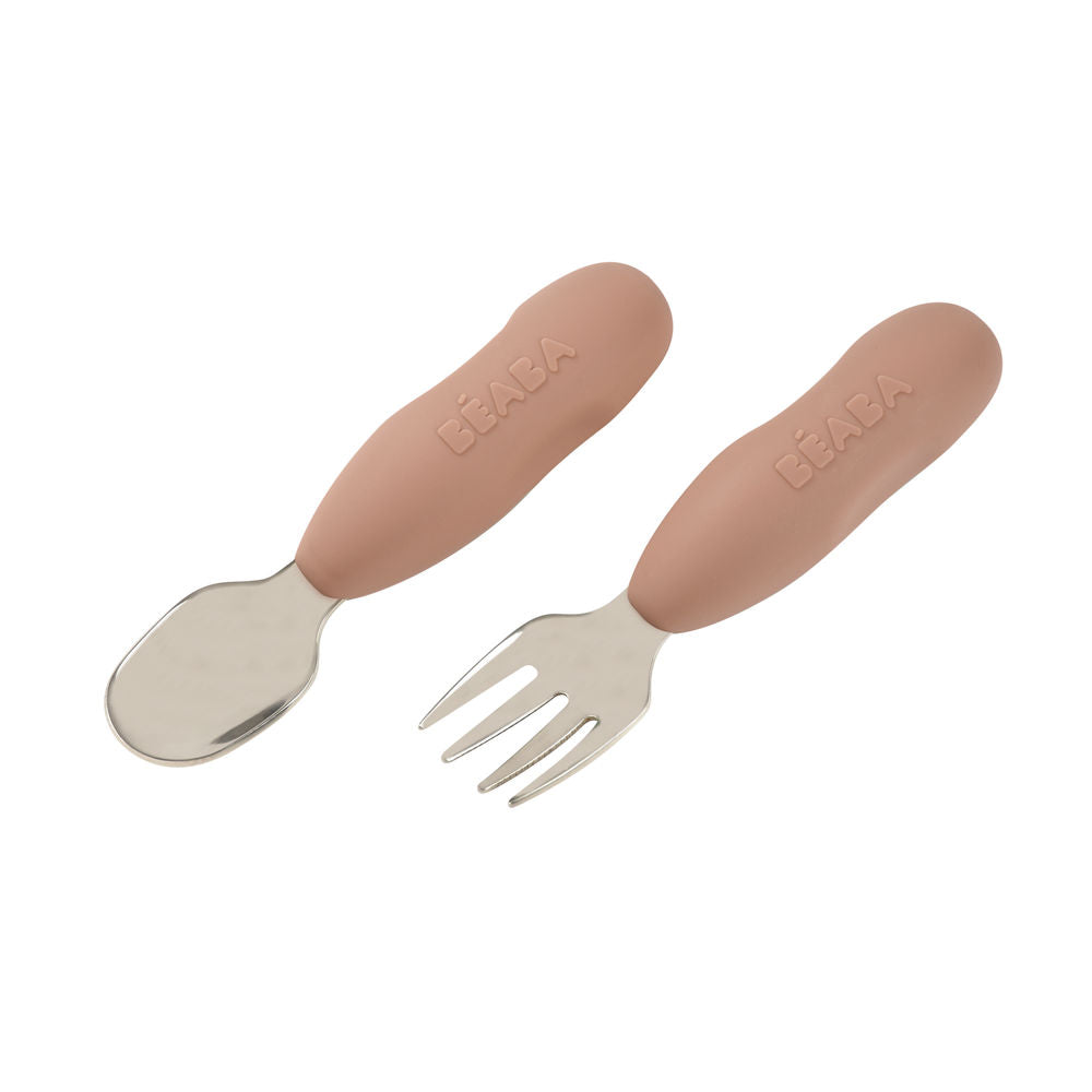 Beaba Fork & Spoon Stainless Steel Pre-Cutlery - Pralin