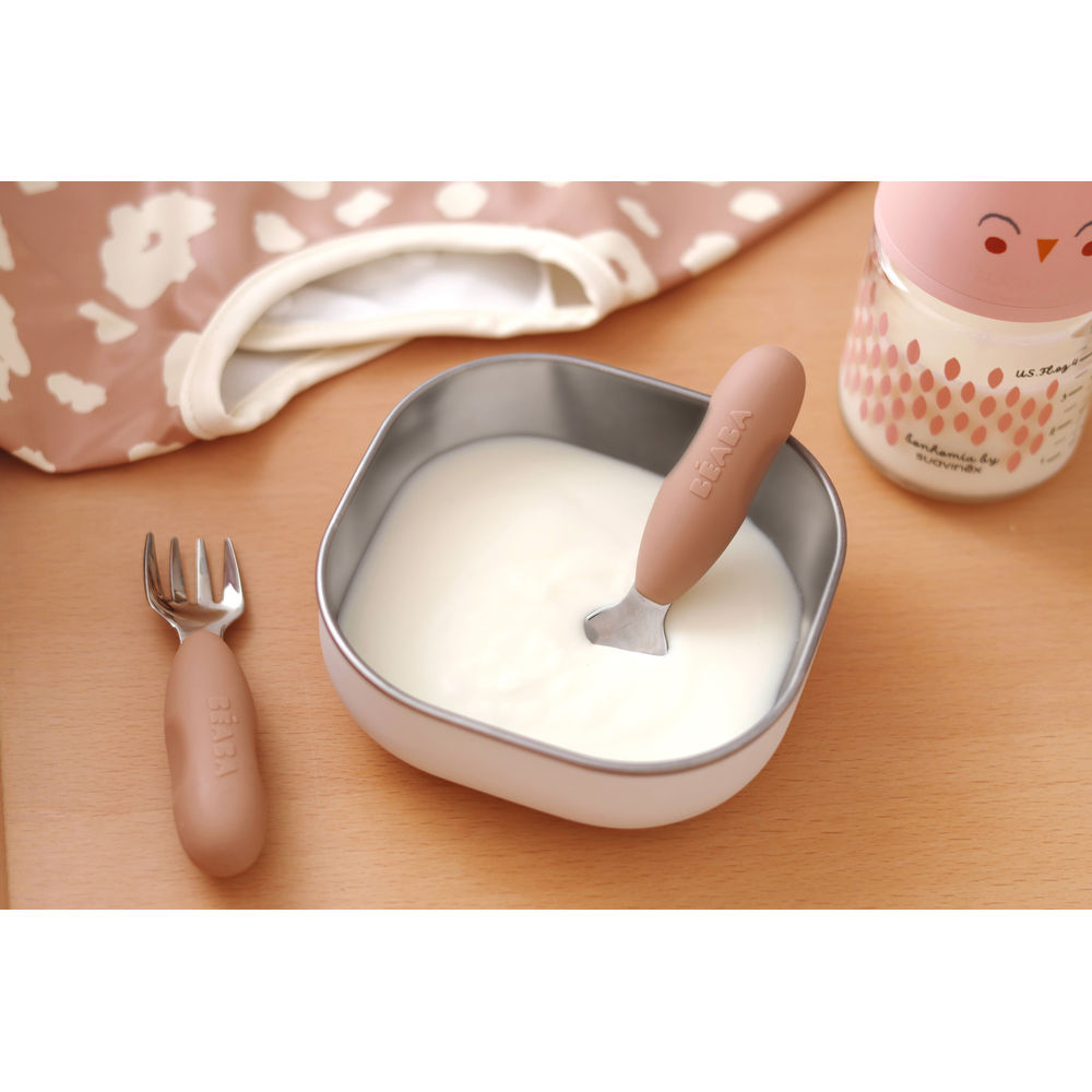 Beaba Fork & Spoon Stainless Steel Pre-Cutlery - Pralin