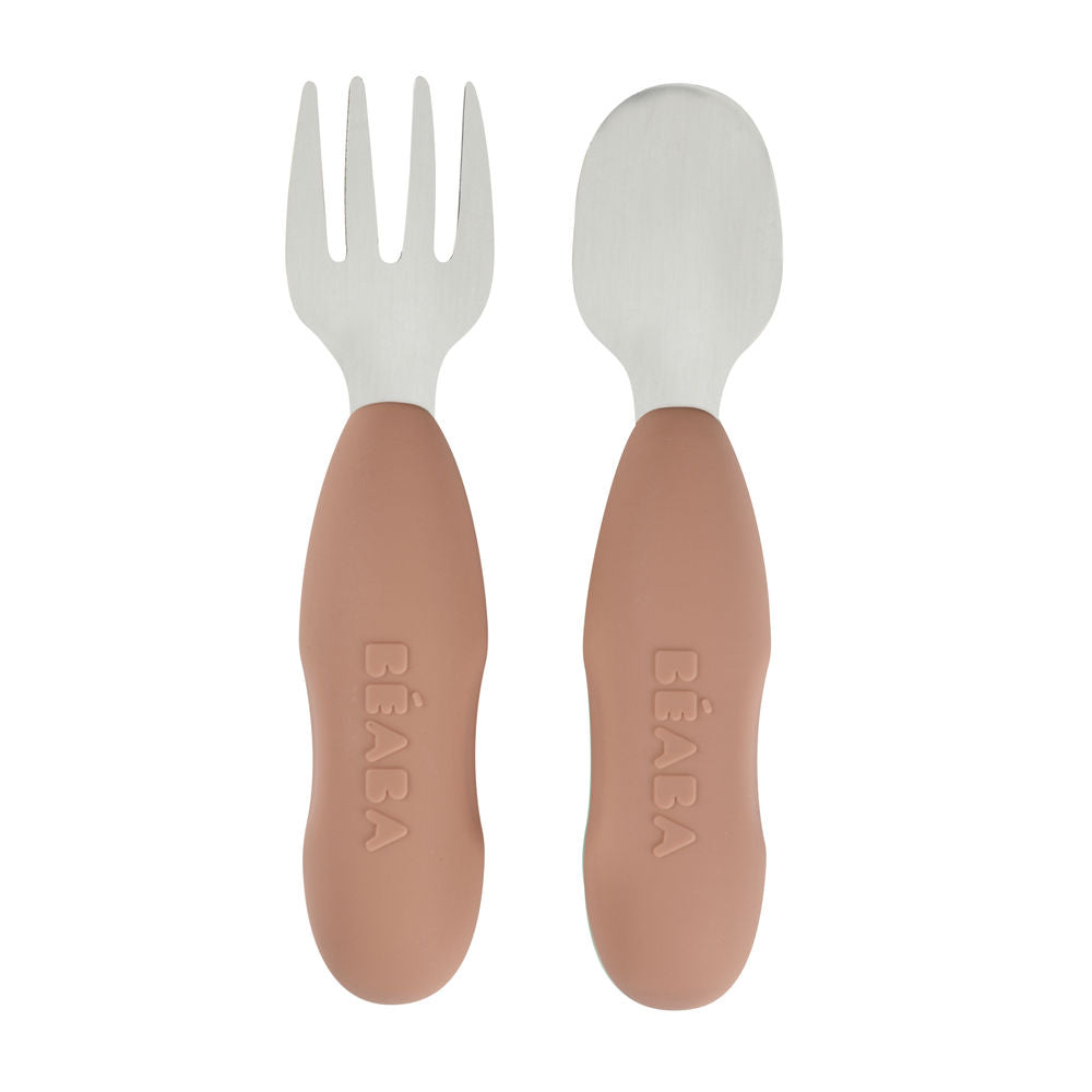 Beaba Fork & Spoon Stainless Steel Pre-Cutlery - Pralin