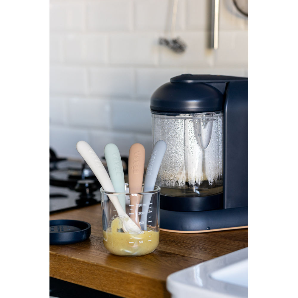 Beaba 1st Stage Silicone Spoons 4 Pack - Natural