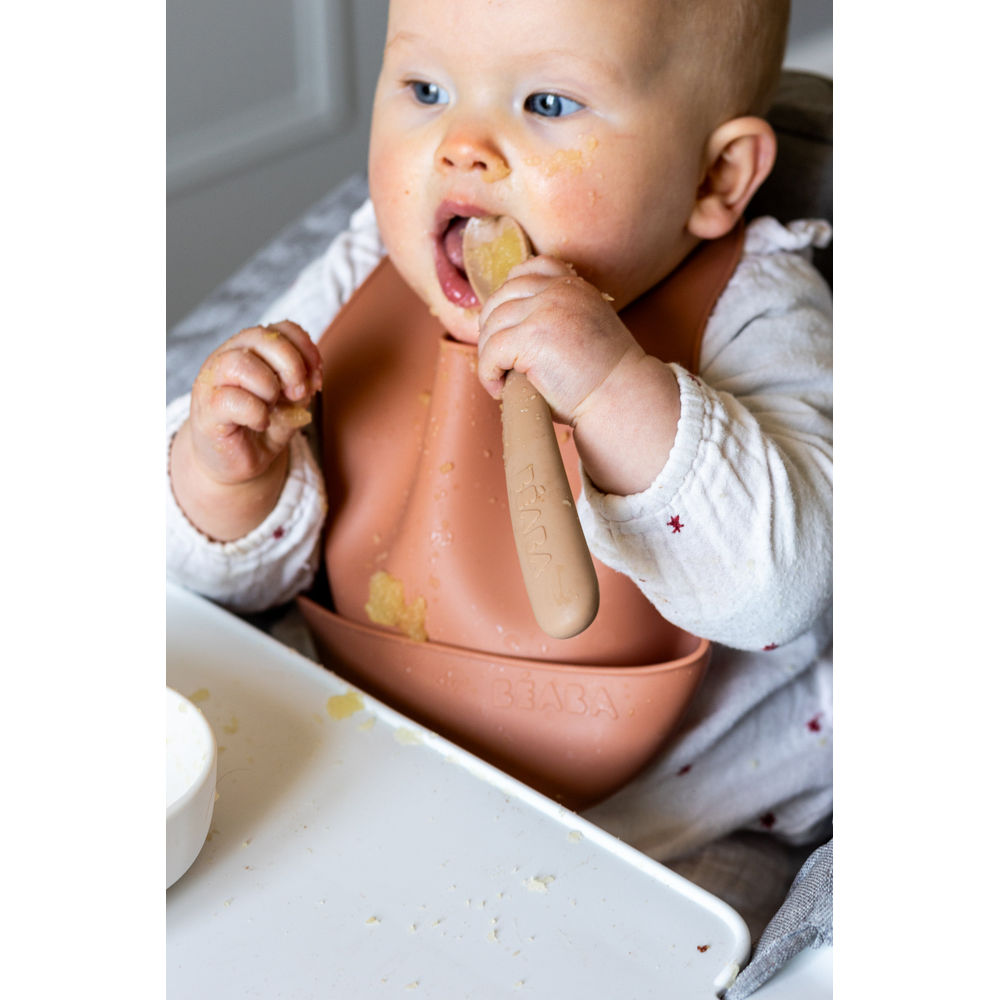 Beaba 1st Stage Silicone Spoons 4 Pack - Natural