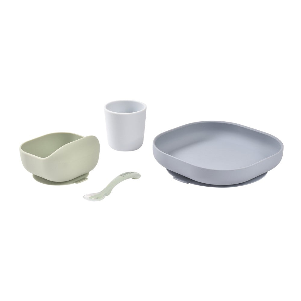 Beaba Silicone Suction Meal Set - Cloud Blue